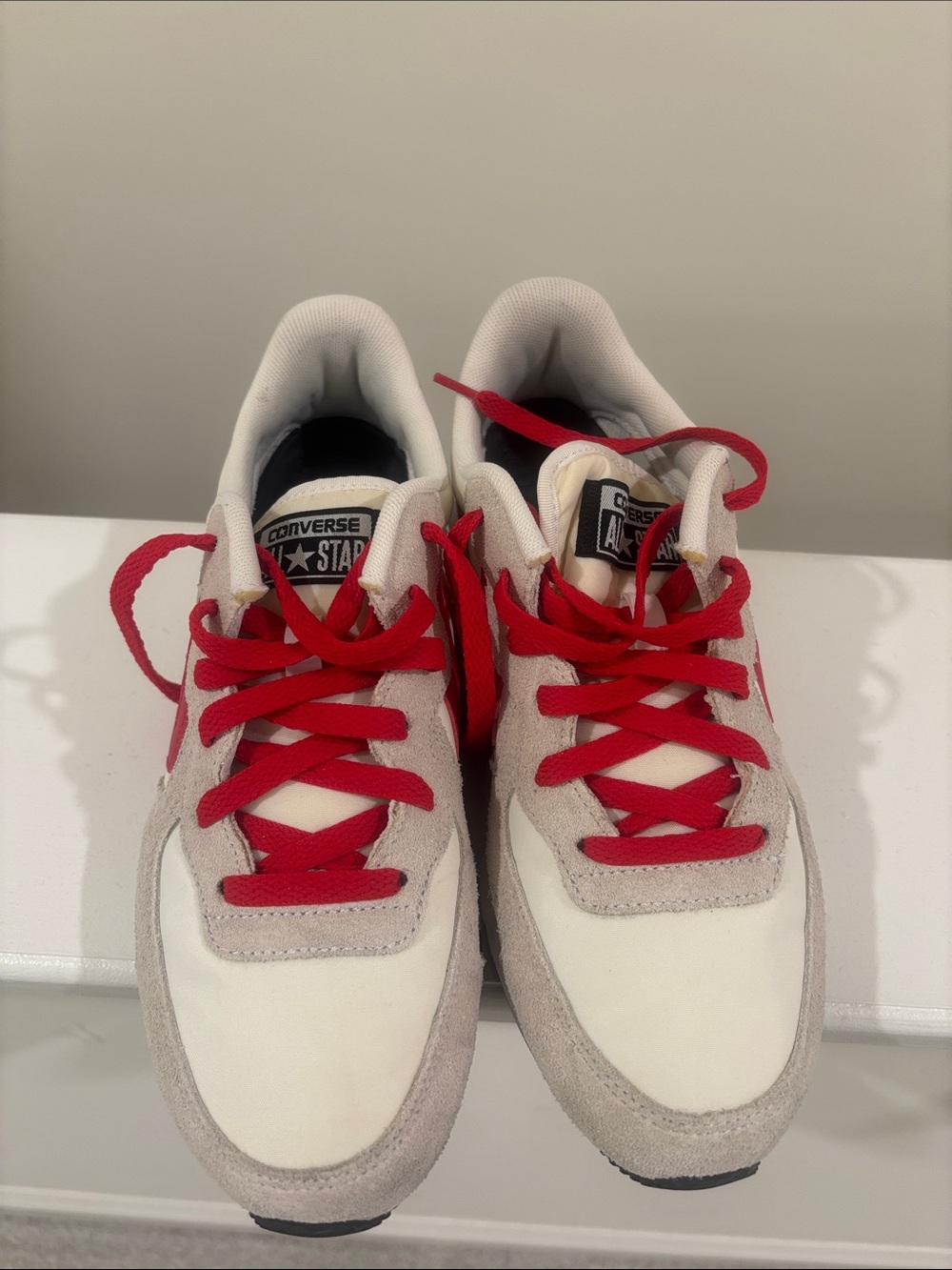 Converse Men's White and Red Sneakers
